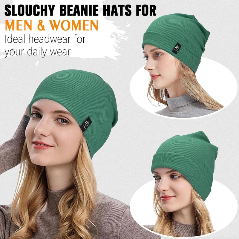 YANIKY Slouchy Beanie for Women, Mens Soft Cotton Beanie Hat, Double Layer Windproof Skull Cap for All Seasons - Image 3